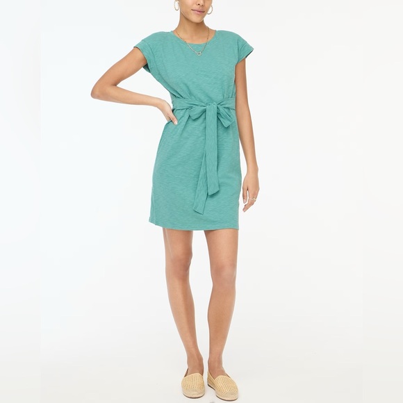 J. Crew Factory Knit tie-waist mini dress - green - size XL - Picture 1 of 4